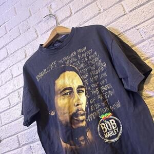 Bob Marley Casual Short Sleeve Graphic Pullover T Shirt Mens‎ Size L Black